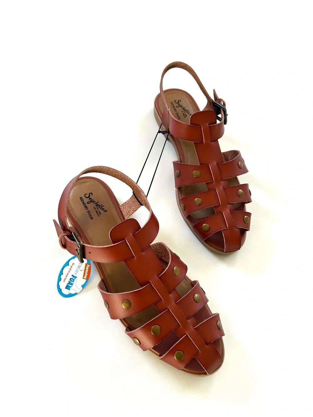 Seychelles Debby Cognac Brown Studded Gladiator Sandals